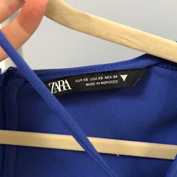 Zara Draped Blue Dress - Picture 6 of 12
